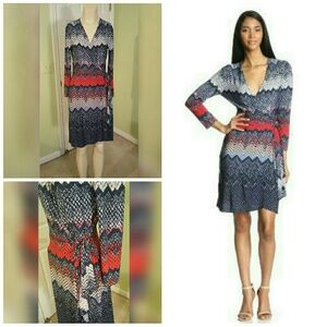 BCBGMaxAzria Multicolor Long Sleeve Dress